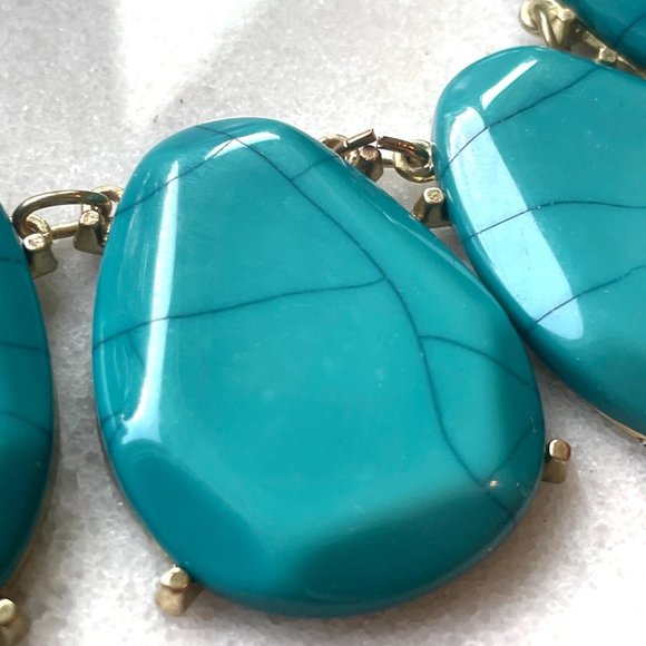 Turquoise Statement Necklace, Bold, Chunky, Summer, Fun, Upcycled, Redesigned - Picture 2 of 7